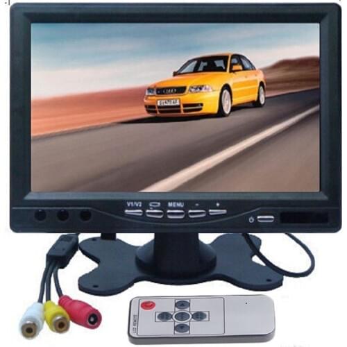 HD 7" inch TFT LCD Car Monitor Rear View CCTV Monitor Display with 2 Channels Video Input for DVD VCD Reversing Camera