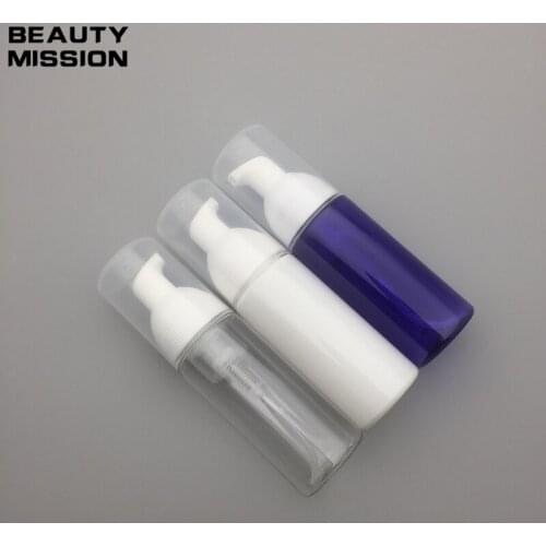 BEAUTY MISSION 50 X 40ML Blue & Clear & White PET DIY Foaming Bottle Plastic Foam Mousse Bottles Wholesale