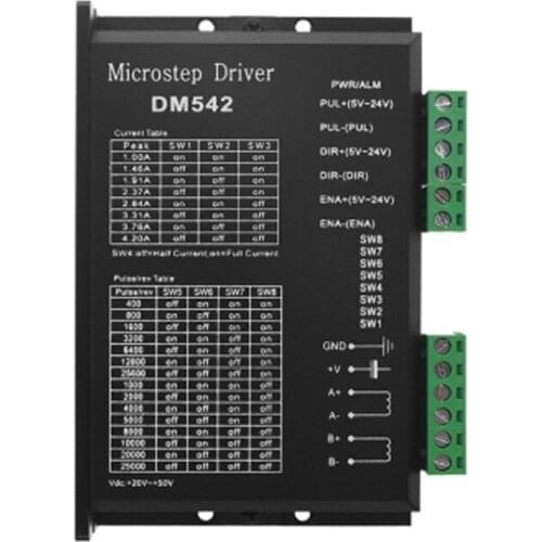 DM542 digital Stepper Motor Controller 2-phase Digital Stepper Motor Driver 18-48 VDC Max. 4.2A for 57 86 Series Motor than M542