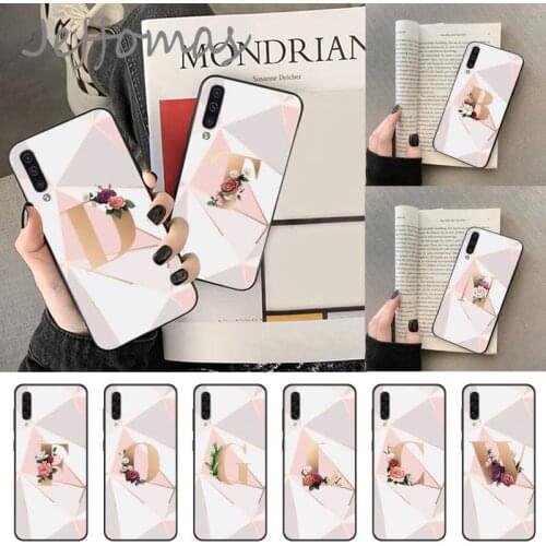 Flower 26 Name Letters Initial mable Phone Case For Samsung Galaxy A 3 6 7 8 10 21 01 11 31 91 10S 20S 30S 50S PLUS