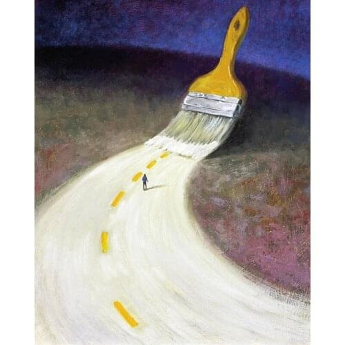 DIY Painting By Numbers Oil brush road Kit Oil Picture By Numbers 40x50cm Wall Art Painting on Canvas Home Decoration Gift