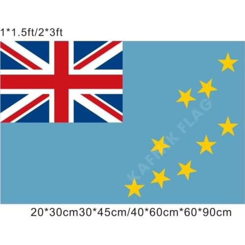 KAFNIK,free shipping 20*30cm/30*45cm/40*60cm/60*90cm small flags Tuvalu Flag for Countries World Event Decorative Flags