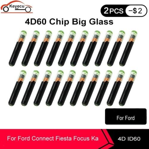KEYECU 20 PCS/LOT Aftermarket 4D60 ID60 Glass Big Transponder Chip for Ford Focus Connect Fiesta Ka Mondeo