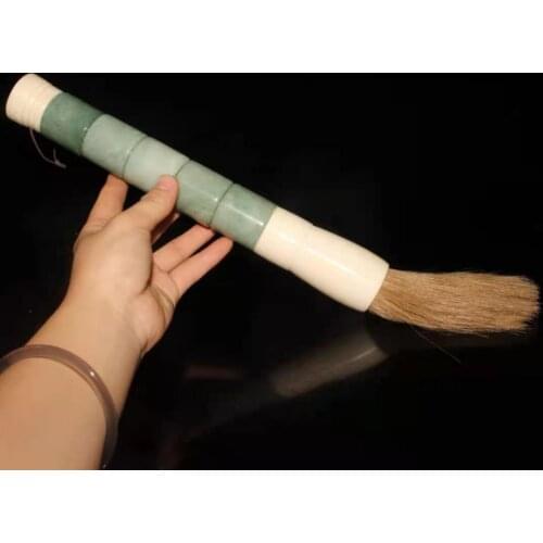 Collection Old Chinese Calligraphy Painting Inlaid Jades Large Brush/9