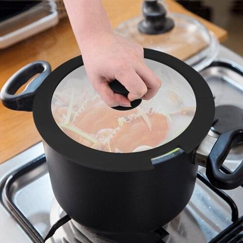 Cookware Silicone Glass Lid Explosion-Proof Anti-Fall Multi-Function Pot Wok Casserole Glass Pan Food Grade Silicone Stretch Lid