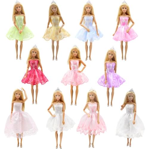 Princess Doll Dress Handmade Clothes for Barbie Dolls Accessories Fashion Party Toys for Children Blouse Lace Girls Skirts Set