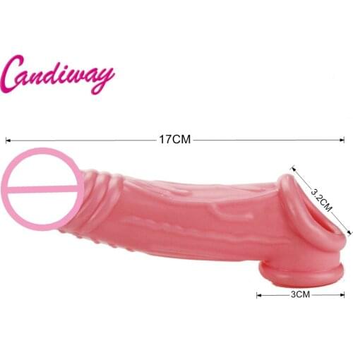 Hot sales Penis Sleeves delay Condom For Men Penis Ring Cock Ring Sex Toys For Men Adult Product Reusable Penis Delay Impotence