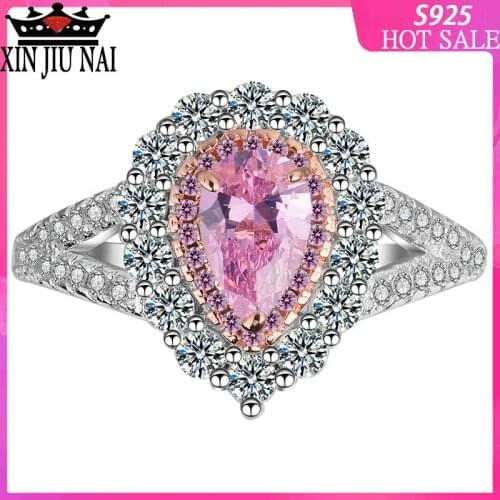 Little exaggeration female pink diamonds set with water droplet wedding proposal diamond rings lovely wind selling rings