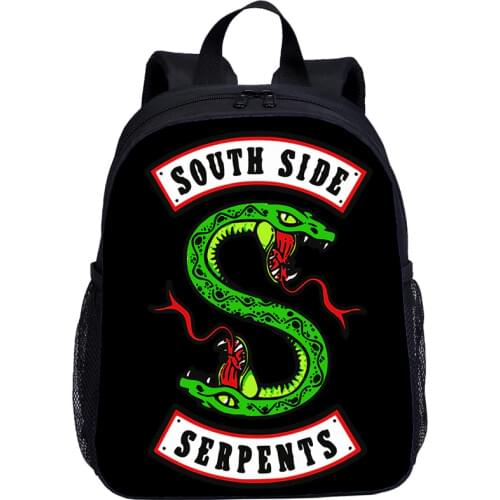 Riverdale South Side Serpents Mini Backpacks Kids Boys Girls School Bag 13Inch Bookbag Satchel Mochila Escolar Bolso