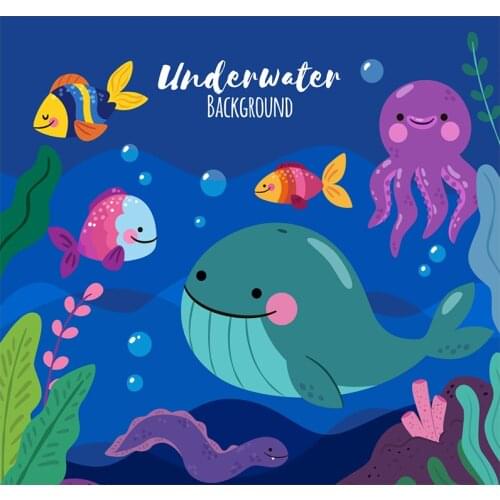 Cartoon underwater world background