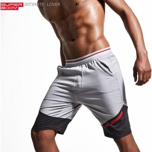 Superbody Brand Clothing 100% Cotton Mens Jogger Short Sports Running Shorts Workout Knee-Length Shorts Gym Quick Dry Shorts