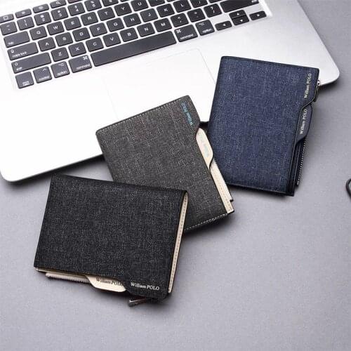 Wallet Men Denim purse credit card Holder coin purse Leisure Driver License Zipper wallet fashion