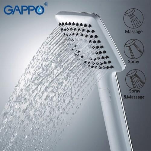 Gappo High Quality Three Ways Square hand shower head bathroom accessories ABS in chrome Plated water saving shower head G27