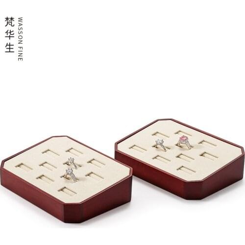 New solid wood insert ring tray jewelry counter display props window display tray jewelry storage rack
