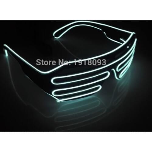 Newest EL Wire LED Strip Neon Shutter Fashionable Glasses With DC-3V Steadyon/Flashing Cell Box Driver For Festival decoration