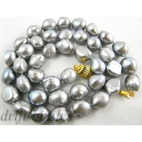 18'' 8-9mm gray baroque freshwater pearl necklace