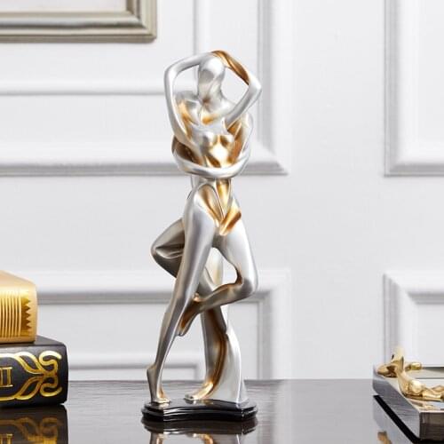 Character Sculpture Crafts Resin Couple Dancers Embrace Ornaments Creative Figures Figurines Wedding Gifts Christmas Decorations
