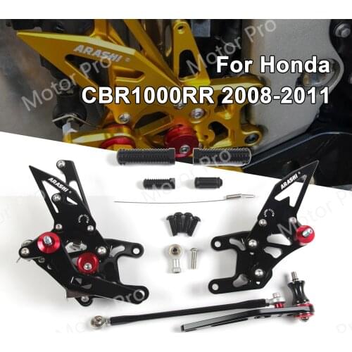 Adjustable Footrests For Honda CBR1000RR 2008 2009 2010 2011 CBR 1000 RR CNC Foot Rest Peg Rearset Rear Set CBR1000 1000RR Gray