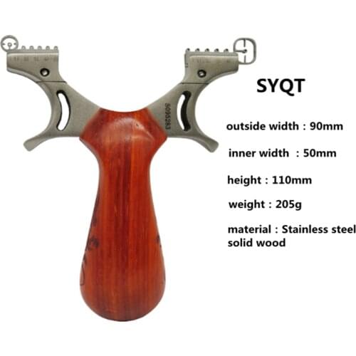 Slingshot Solid Wood Flat Skin Slingshot Outdoor Sports Dragon Totem 304 Stainless Steel Hunting Slingshot Toys For Children