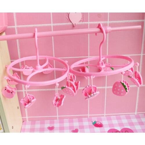 Pink Cute Hangers for Socks Belt Tie Clip Hanger Strawberry Pig Pattern Space Saver Organizer Free Shipping Cap Organizer Hanger