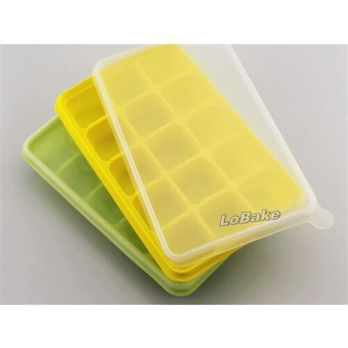 15 cavities square cube checks shape silicone ice cube tray ice cream moulds soap molde cake mold Coolers & Holders