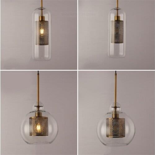 Modern Pendant Light Nordic Loft lass Ball Kitchen Hanging Lamps living room pendant Luminaire Dining Hanglamp E27 Light Fixture