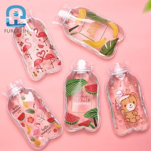 FURGERIN Transparent Hot Water Bag PVC Hand Warmers Portable Heat Pack hand heater cute warm bag Warm Hands Warmer Women Girls