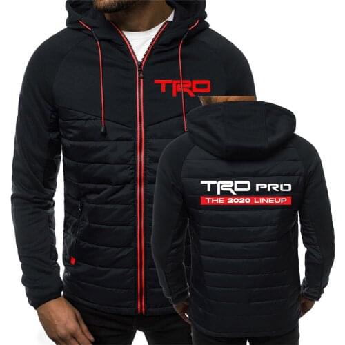 TOYOTA TRD PRO Hoodies For Men Print Hooded Jacket Zipper Spring Autumn Fashion Warm Fleece Padded Men Popular Coat