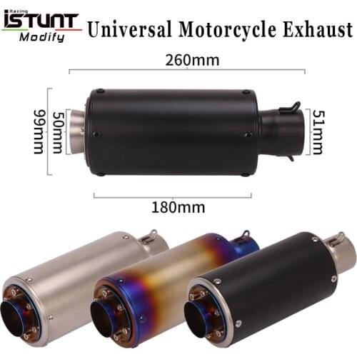 51mm Inlet Universal Motorcycle Exhaust Escape moto Modified Vent Muffler For Yamaha R1 R6 MT09 Duke RC390 S1000RR Z900 ER6N