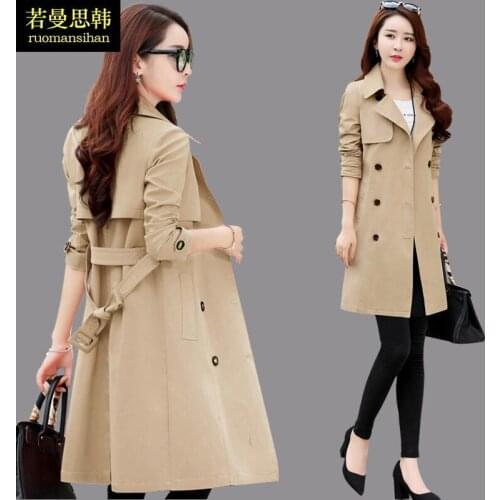 Spring and autumn new womens windbreaker jacket trench coat designer women clothes abrigos mujer