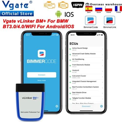 Vgate vLinker BM+ ELM 327 Bluetooth 4.0 V2.2 For BMW OBD2 Scanner wifi OBD 2 Car Diagnostic ELM327 Auto Tool For BMW Bimmercode
