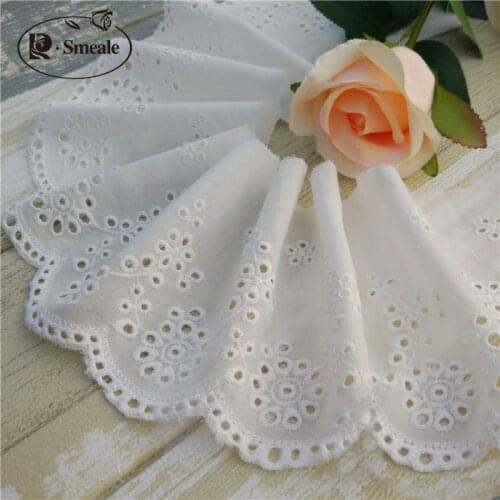 High Quality Cotton Embroidered Lace Trim DIY Clothing Decorative Lace Sewing Accessories Skirt Lengthened Width 11CM RS1725