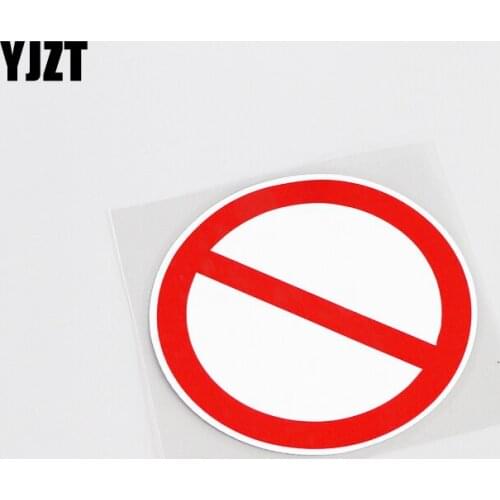 YJZT 10.5CM*10.5CM Prohibit Drive In Fun Reflective Car Sticker Decal PVC Accessories 13-0101