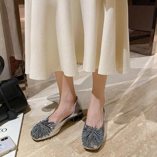 2020 spring and autumn new tassel comfortable shallow mouth single shoes female wild round head thick heel single shoes X271