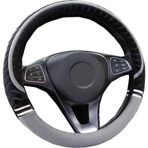 Winter Autumn Universal Car Steering Wheel Cover Wrap For 14.57" 37CM to 14.96" 38CM Plush Soft Braid on the Steering-wheel Auto