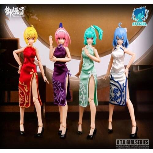 1/6 Scale EM2020007 ATK GIRL Female 4pcs Cheongsam Anime Soldier Action Figure Body Full Set Toys Fans Collection In Stock