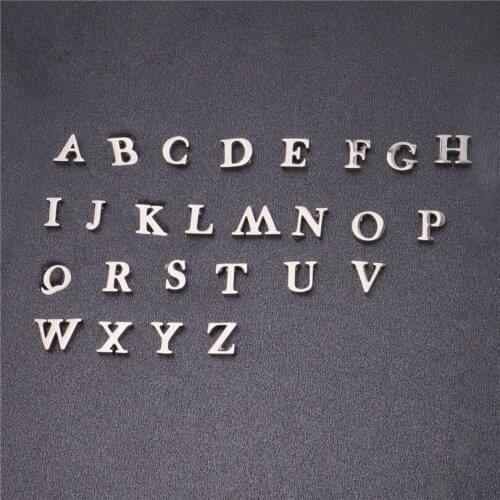 1PC 9.7x14.5mm 26 Letters A-Z Alphabet Stainless Steel Letter Charm Pendant For Women Necklace DIY Jewelry Accessories