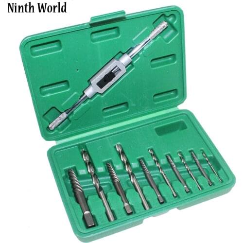 Ninth World 11PCS Screw Extractor Broken Bolt Remover Drill Guide Bits Set With Holder Frame Tools Size 4mm-11mm M3-M12
