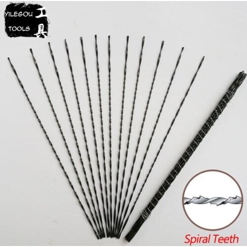 12 Pieces 130mm Jig Saw Saw Blades With Spiral Teeth 1#-8# Kinds Scroll Saw Saw Blades For Wood Plastic Metal Cutting Carve