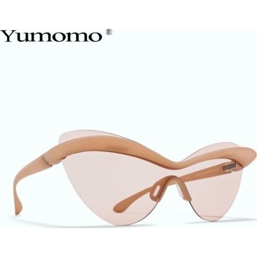 2020 Luxury Vintage Unique Ultralight TR90 Cat Eye Sunglasses Men Women Big Frame One Piece Glasses Male Goggle UV400