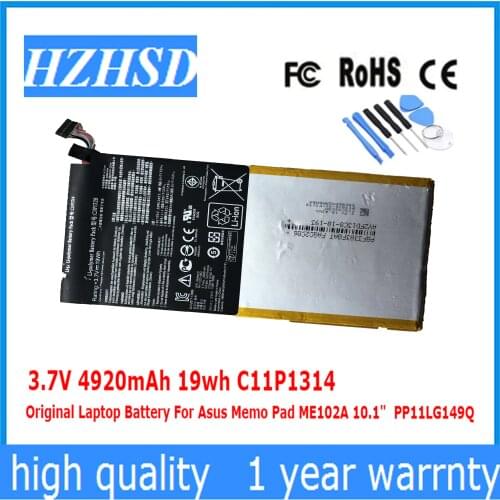 3.7V 4920mAh 19wh C11P1314 Original Laptop Battery For Asus Memo Pad ME102A 10.1" PP11LG149Q