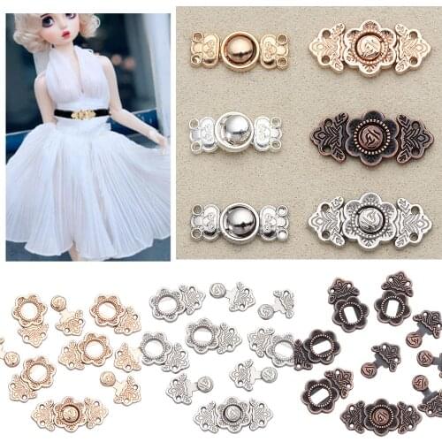 5Sets 15/18mm Mini Ultra-small Metal Belt Buckle DIY Doll Bags Decor Buttons Buckles Doll Clothes Shoes Sewing Accessories