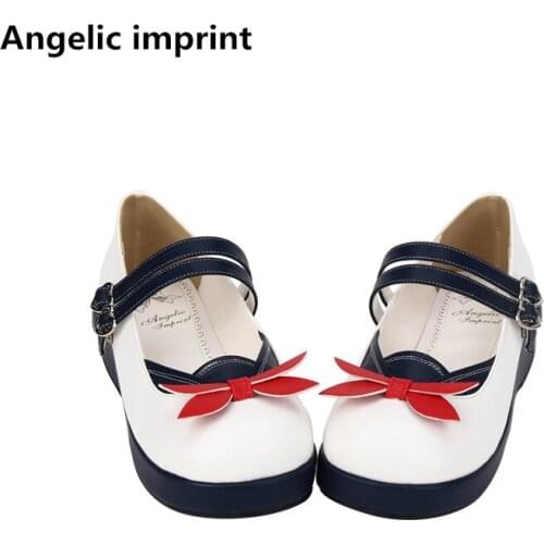 Angelic imprint woman mori girl lolita cosplay shoes lady low heels pumps women student girl dress party shoes Navy wind 35-39