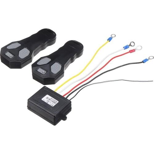 1set Car 443MHz Wireless Winch Remote Control Kit 12V 2 Remotes Indicator Light Detector DIY For Truck ATV SUV Off Road Tool