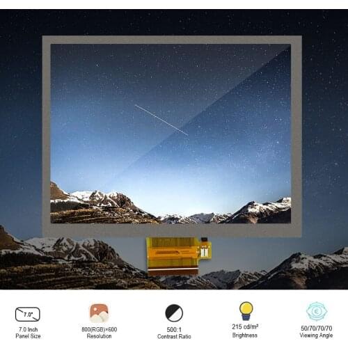 Original 7 Inch LVDS LCD screen CLAA070MA21BW V3Resolution 800*600 Brightness 215 Contrast 500:1