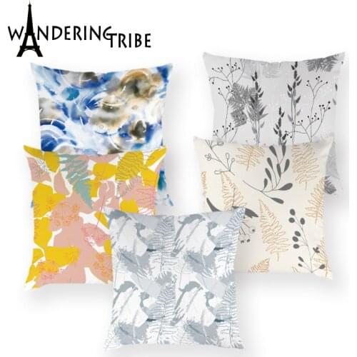 Plant Leaves Pillow Cushion Decorative Cushions for Sofa Animal Cheetah Scandinavian Style Farmhouse Decor Cushion Covers 45X45
