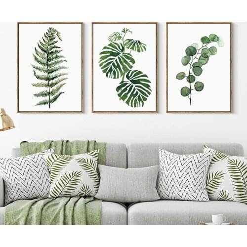 Home Decor Northern European Style Green Plants Plantations Art Creative Hanging Painting Poster Wall For Home Canvas Painting