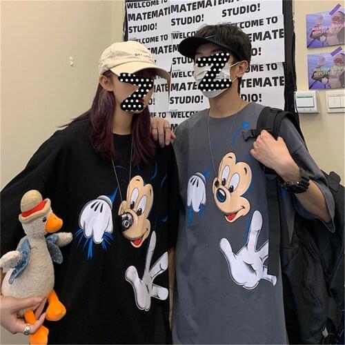 2020 Summer Mickey T-shirts for Women Men O-neck Casual Top Disney Graphic Streetwear Lady T-shirt Loose Harajuku New Female Tee