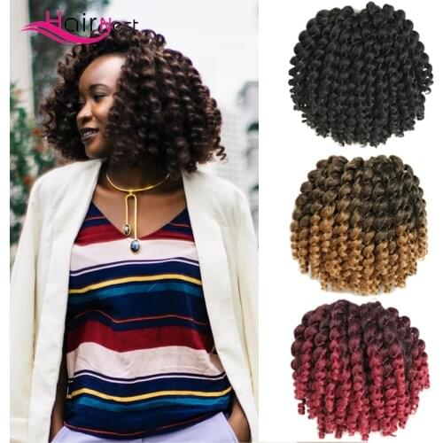 Hair Nest Crochet Braids Jamaican Bounce Ombre Crochet Hair Synthetic Hair Extensions Wand Curl Crochet Braiding Hair For Black