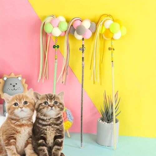 Cat Interactive Toy Stick Pet Toys Crystal Tube Tassels bell Cats Toys Prevent Boredom Funny Leap Pets Accessories Cat Sticks